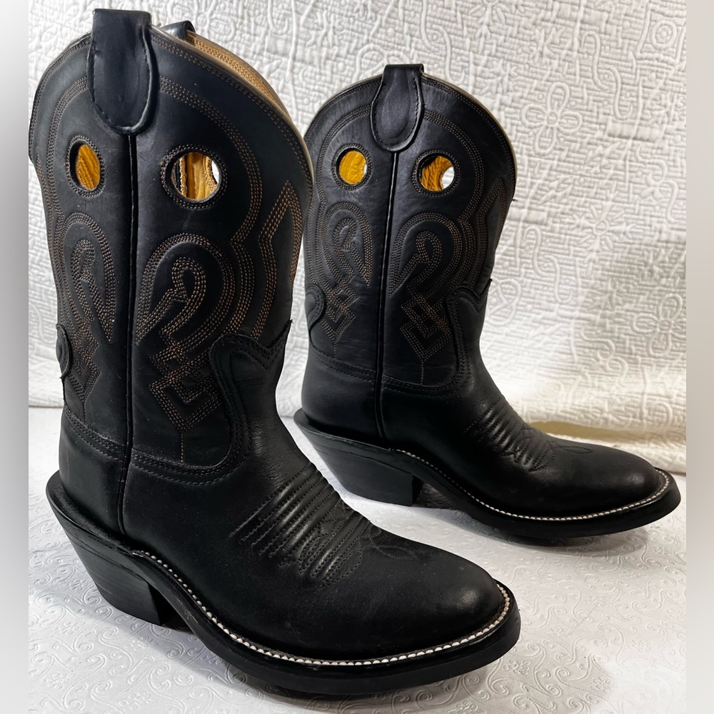 Bowmans Wilson Boot Co Vintage Handmade Montana Buckaroo Cowboy Boots Ladies 7